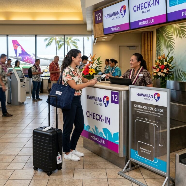 Hawaiian Airlines Baggage Policy covers carry-on limits, checked bag fees, free allowances, elite benefits, international rules, and extra charges. 