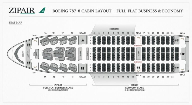 ZIPAIR Seat Map