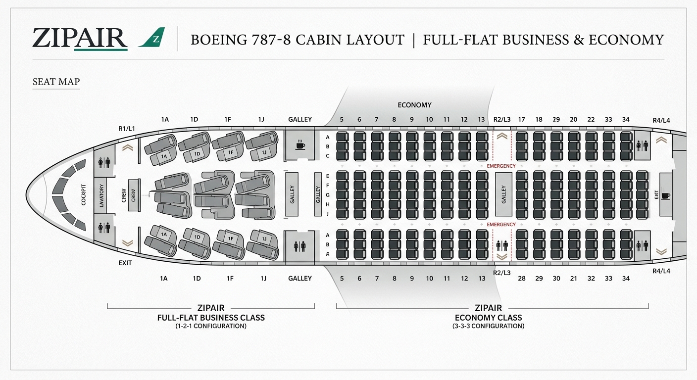 ZIPAIR Seat Map